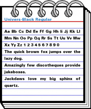 Univers-Black Regular Font