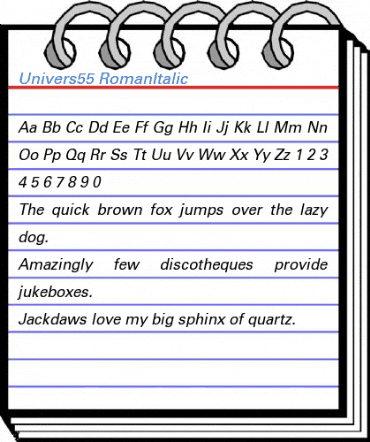 Univers55 RomanItalic Font
