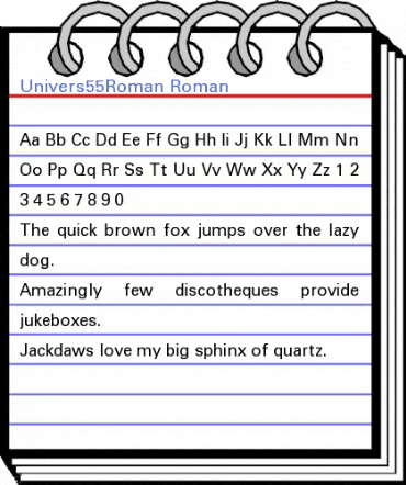 Univers55Roman Roman Font