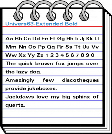 Univers63-Extended Bold Font