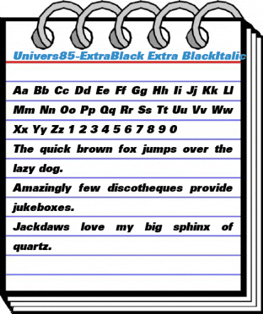 Univers85-ExtraBlack Extra BlackItalic Font