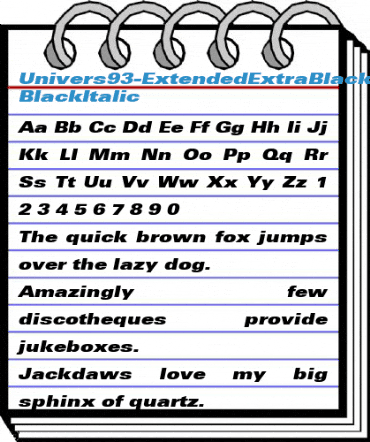 Univers93-ExtendedExtraBlack Extra BlackItalic Font