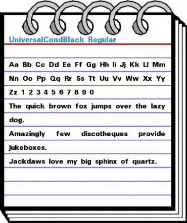 UniversalCondBlack Regular Font