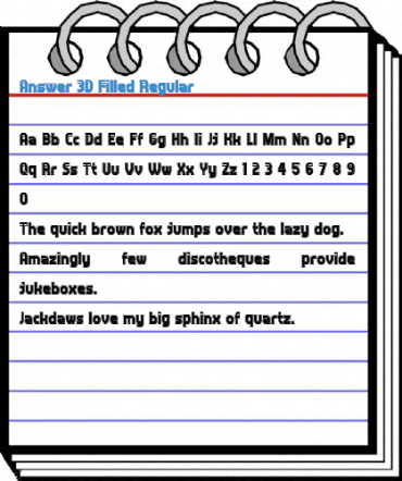 Answer 3D Filled Regular Font