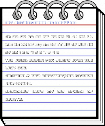1st Enterprises 3D Regular Font