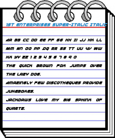 1st Enterprises Super-Italic Italic Font