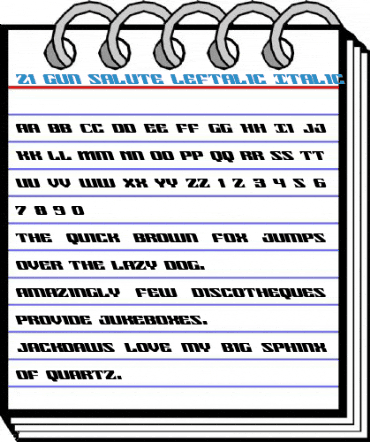 21 Gun Salute Leftalic Italic Font