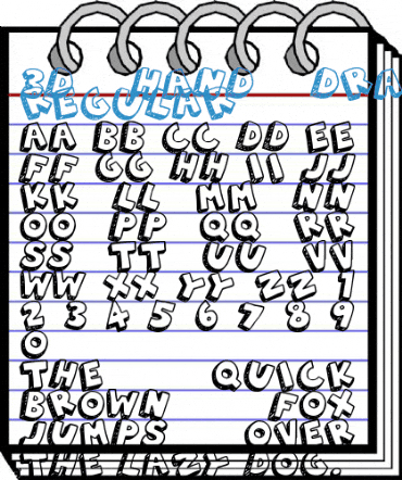 3D Hand Drawns Regular Font