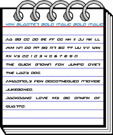 4114 Blaster Bold Italic Bold Italic Font