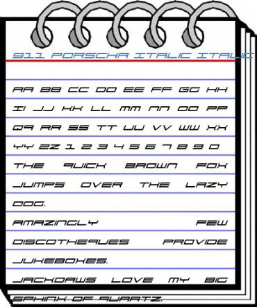 911 Porscha Italic Italic Font