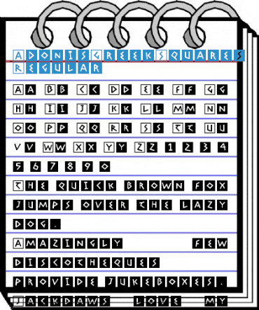 AdonisGreekSquares Regular Font