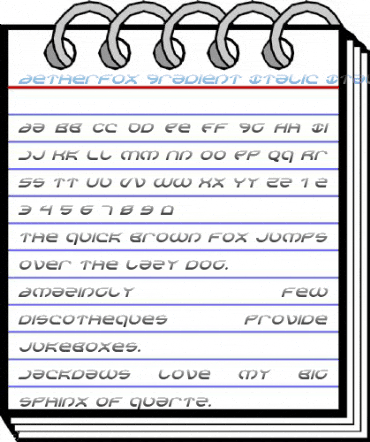 Aetherfox Gradient Italic Italic Font