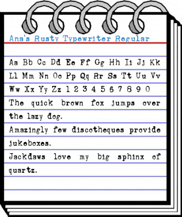 Ana's Rusty Typewriter Regular Font