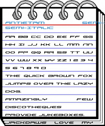 Antietam Semi-Italic Semi-Italic Font
