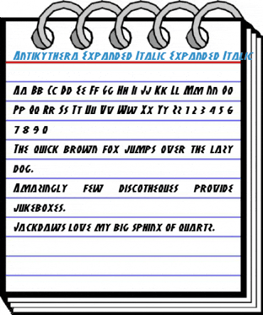 Antikythera Expanded Italic Expanded Italic Font