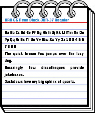 ARB 66 Neon Block JUN-37 Regular Font