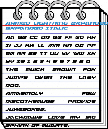 Armed Lightning Expanded Italic Expanded Italic Font