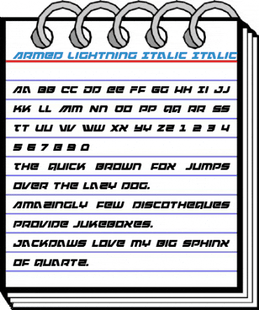 Armed Lightning Italic Italic Font