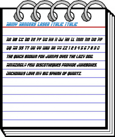 Army Rangers Laser Italic Italic Font