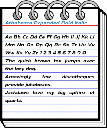 Athabasca Expanded Bold Italic Font