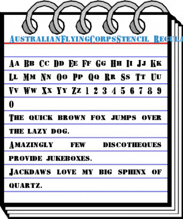 AustralianFlyingCorpsStencil Regular Font