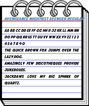 Avengeance Mightiest Avenger Regular Font