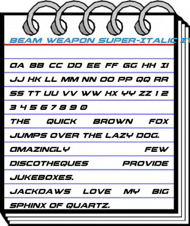 Beam Weapon Super-Italic Italic Font