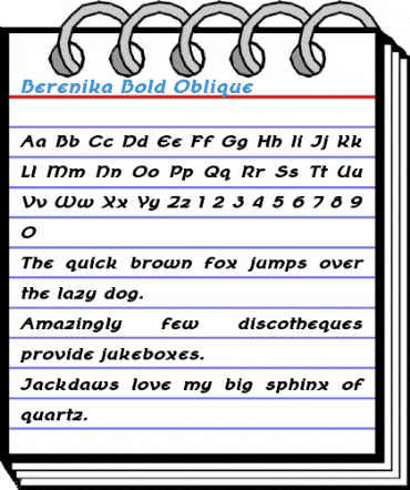 Berenika Bold Oblique Font
