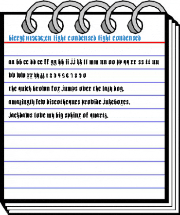 Bierg䲴en Light Condensed Light Condensed Font