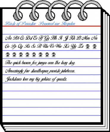 Birds of Paradise Personal use Regular Font