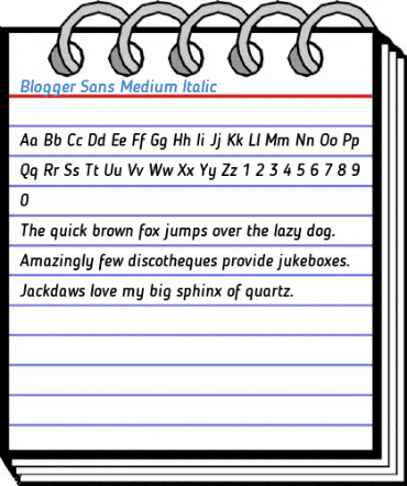 Blogger Sans Medium Italic Font