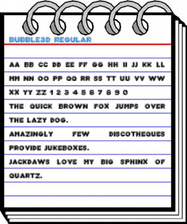 Bubble3D Regular Font