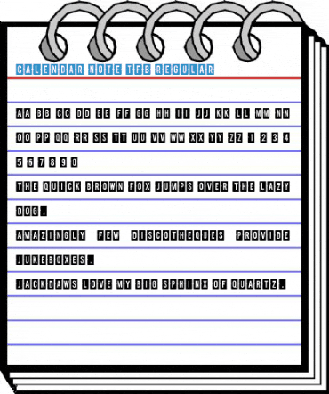 calendar note tfb Regular Font