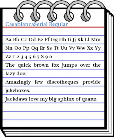 CasablancaSerial Regular Font