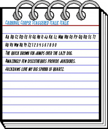 Carnival Corpse Staggered Italic Italic Font