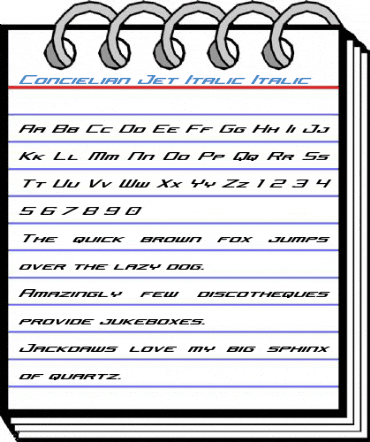 Concielian Jet Italic Italic Font
