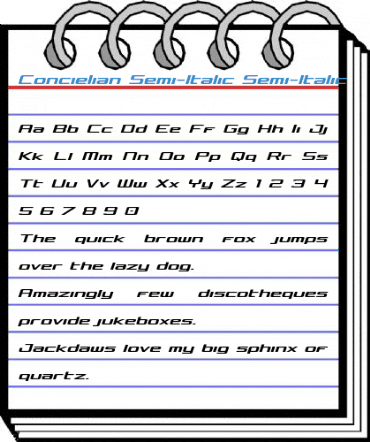 Concielian Semi-Italic Semi-Italic Font