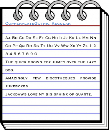 CopperplateGothic Regular Font
