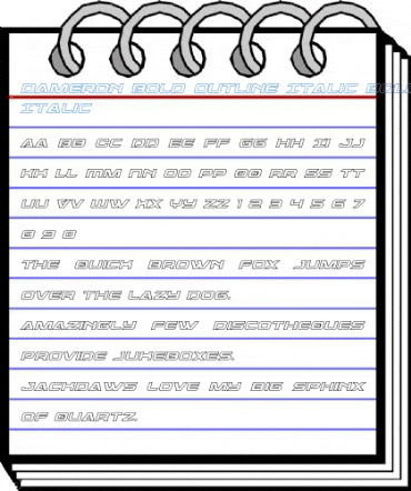 Dameron Bold Outline Italic Bold Outline Italic Font