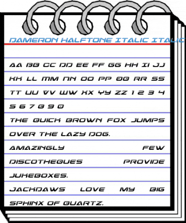 Dameron Halftone Italic Italic Font