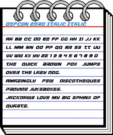 Defcon Zero Italic Italic Font