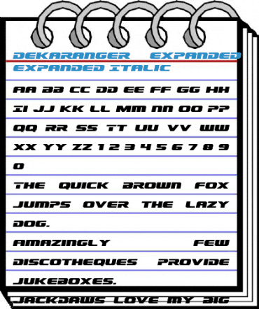 Dekaranger Expanded Italic Expanded Italic Font