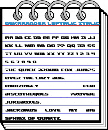 Dekaranger Leftalic Italic Font