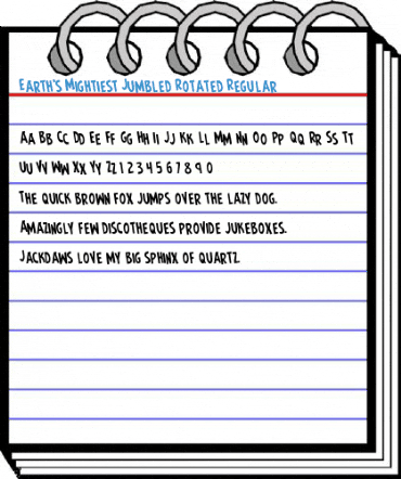 Earth's Mightiest Jumbled Rotated Regular Font