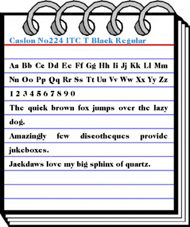 Caslon No224 ITC T Black Regular Font