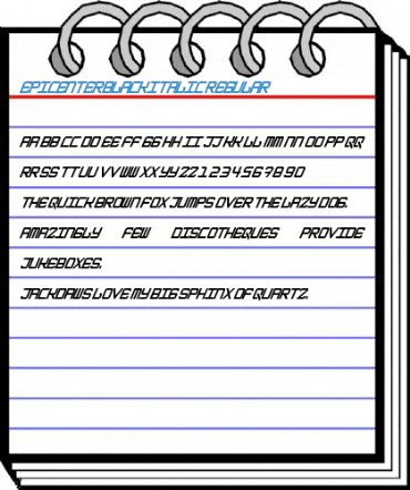 EpicenterBlackItalic Regular Font