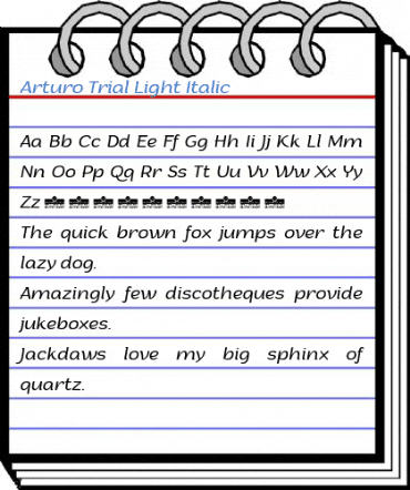 Arturo Trial Light Italic Font