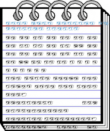 Eyes Only Outline Rotalic Outline Italic Font
