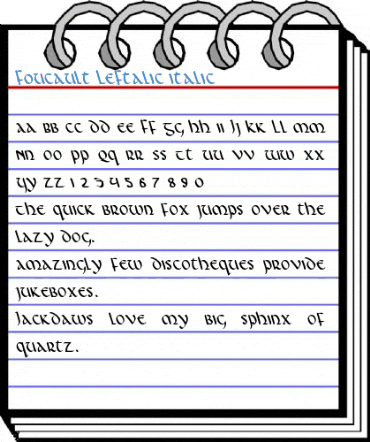 Foucault Leftalic Italic Font