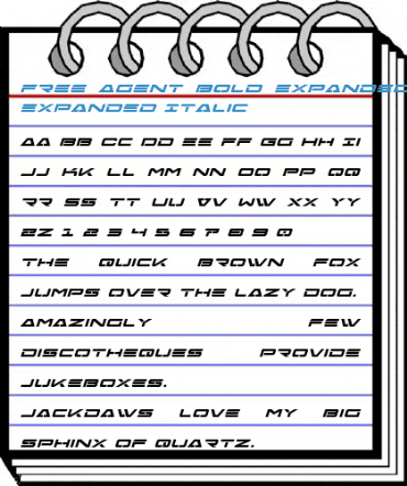 Free Agent Bold Expanded Italic Expanded Italic Font